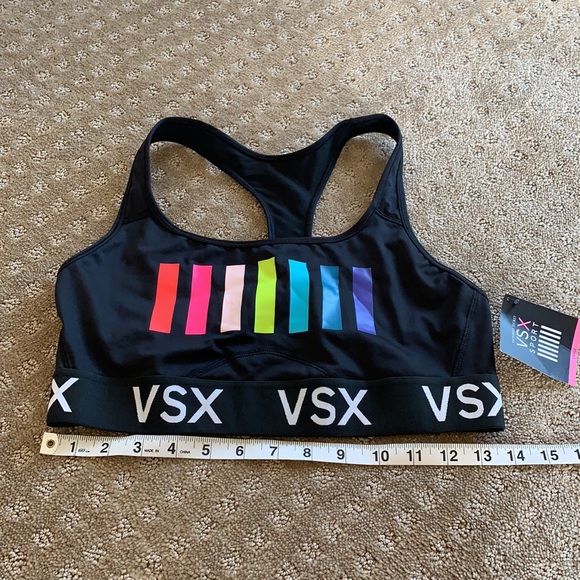 Victoria’s Secret VSX Large Rainbow & Black Sports Bra NWT - Picture 5 of 6